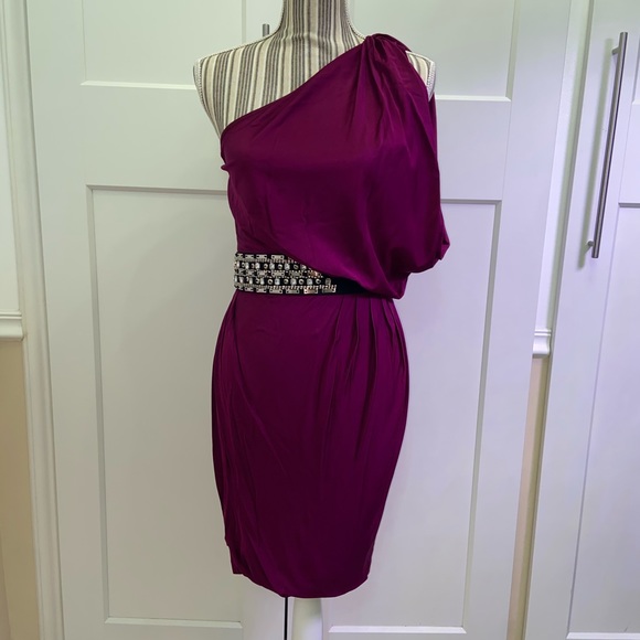 Moda International One-Shoulder Belted Dress. - Picture 10 of 11